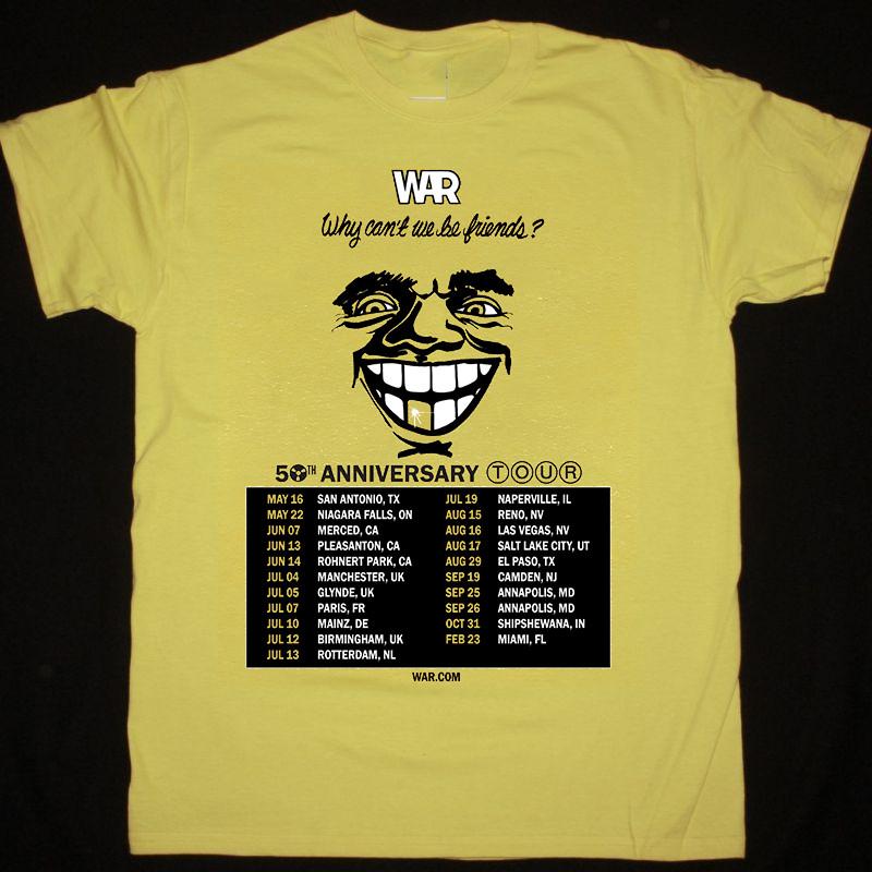 WAR Band Why Can039t We Be Friends 50th Anniversary Tour T Shirt Full Size S-5XL