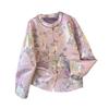 Women's Autumn Tang Suit Jacquard Brocade Jacket with Gold Embroidery