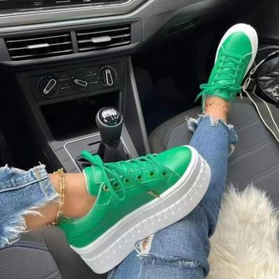 Модные женские повседневные кроссовки на шнуровке осень-зима 2024 года кроссовки Zapatillas Mujer для отдыха женской обуви на платформе женские туфли