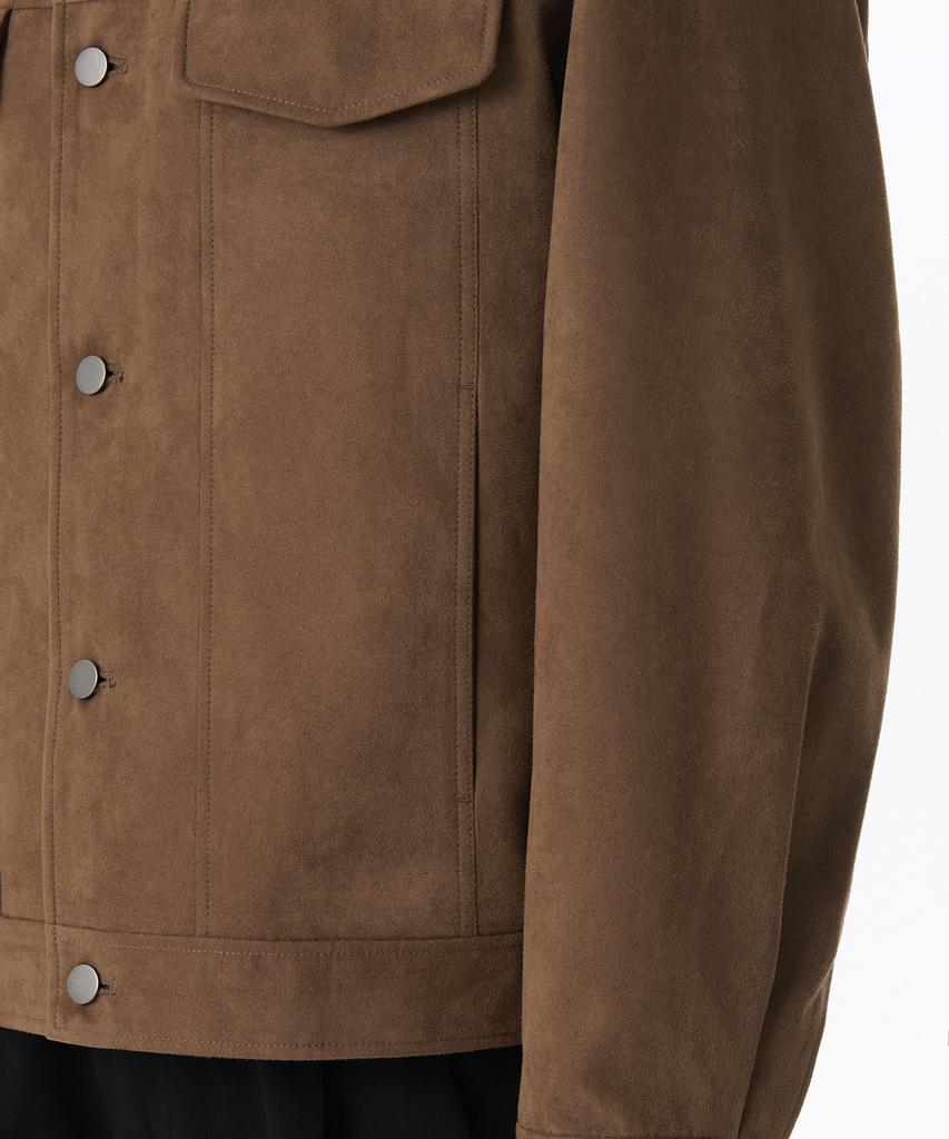 Musinsa Standard Synthetic Suede Minimal Trucker Jacket [Light Brown]