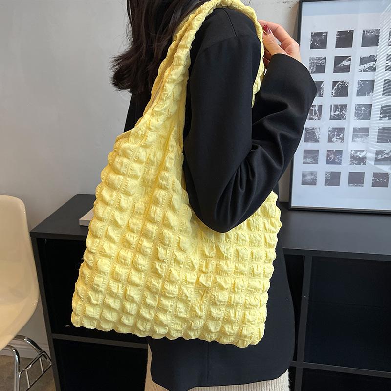 Сумка-облако для девочек Heart Folds Puff, женская, студенческая, через плечо, подмышечная сумка, большая вместимость, простая сумка