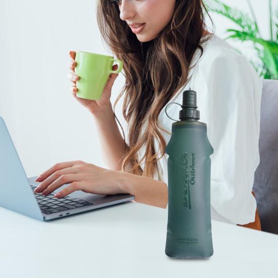 Складные бутылки для воды 250/500 мл, сумка для воды из ТПУ, складная фляга без BPA для бега, пешего туризма, велоспорта, скалолазания