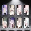 Аниме Милый A-Аля Чехол для телефона для Samsung S25,S24,S21,S22,S23,S30,Ultra,S20,Plus,Fe,Note,5G Черная крышка