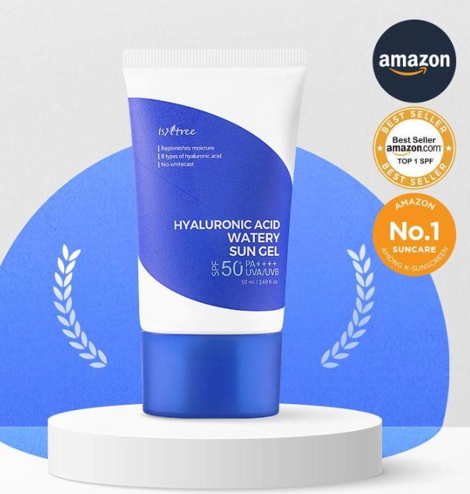 ISNTREE Hyaluronic Acid Watery Sun Gel 50ml | SPF50+ Hydrating Korean Sunscreen