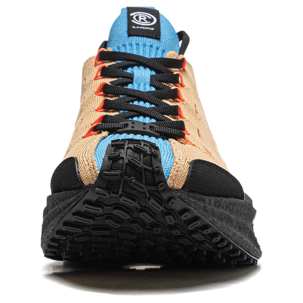 Li Ning Feidian CRC амортизирующие износостойкие низкие спортивные повседневные туфли унисекс кроссовки коричневые синие AZGU001-6