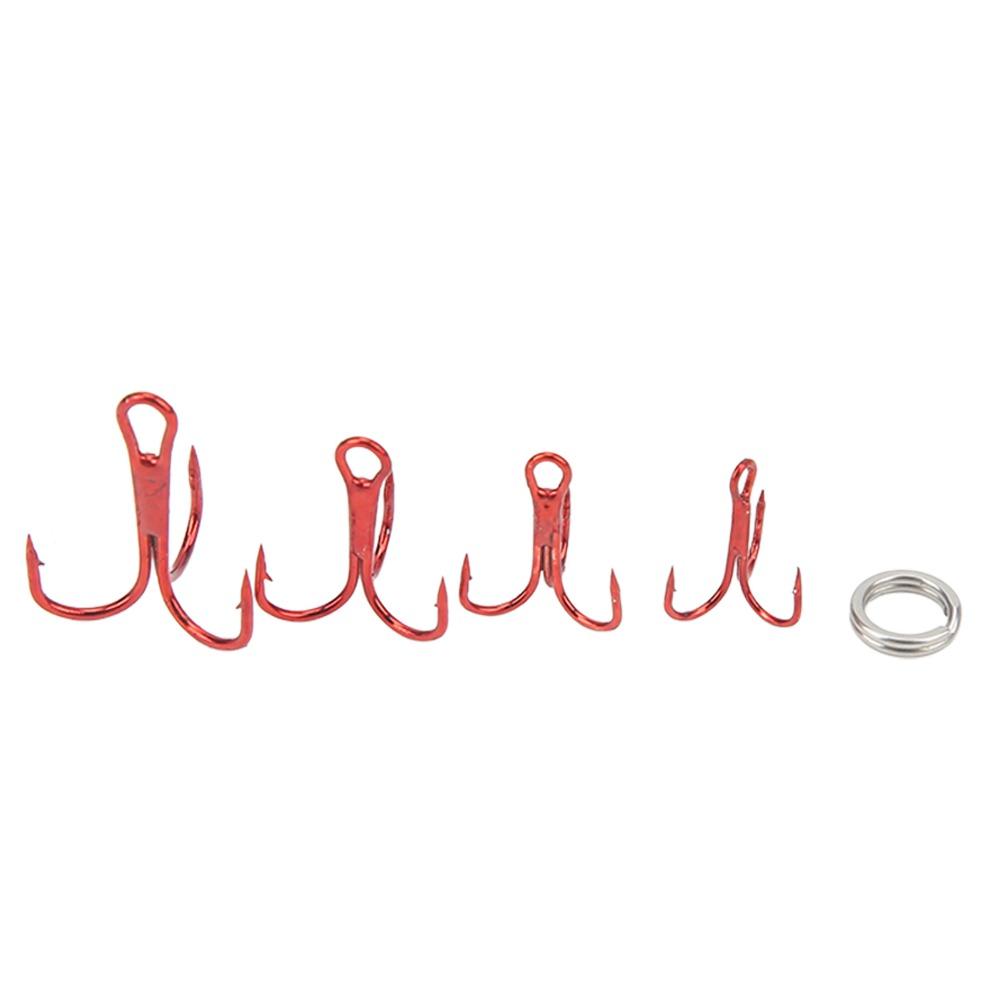 100PCS High Carbon Steel Treble Fishing Hooks Barbed Hook Set  Saltwater Fishing