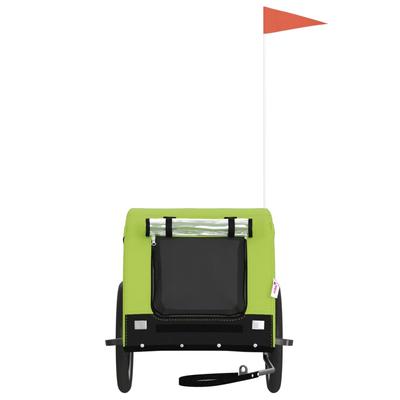 Bicycle Trailer for Dogs Green and Black Oxford Fabric & Iron