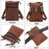 Men's Genuine Leather Crossbody Bag - Handmade Crazy Horse Shoulder Bag & Multifunctional Waist Belt Pouch for Phone.