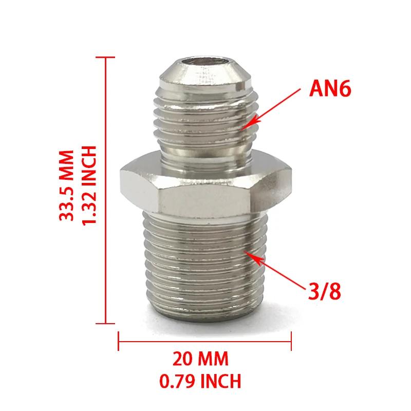 Стальной Прямой Адаптер-Переходник 6AN Мама-Шар (Flare) на 1/4" NPT 3/8" NPT 1/8" NPT Трубный Фитинг для Адаптера Масляного Радиатора