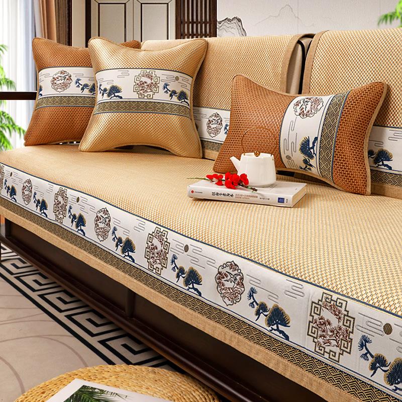 Подушка для дивана из ледяного шелка, летняя подушка для сиденья из палисандра, нескользящая, новый чехол для дивана в китайском стиле, летние крутые подушки для сиденья
