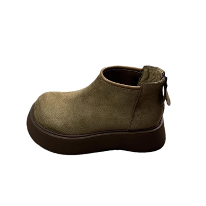 Замшевые женские ботильоны на платформе, модные повседневные туфли на плоской подошве, женская обувь 2025 года, трендовые зимние дизайнерские прогулочные удобные теплые женские зимние ботинки