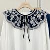 fake women' SHIRT smooth WHITE COLLAR with elegant clasp