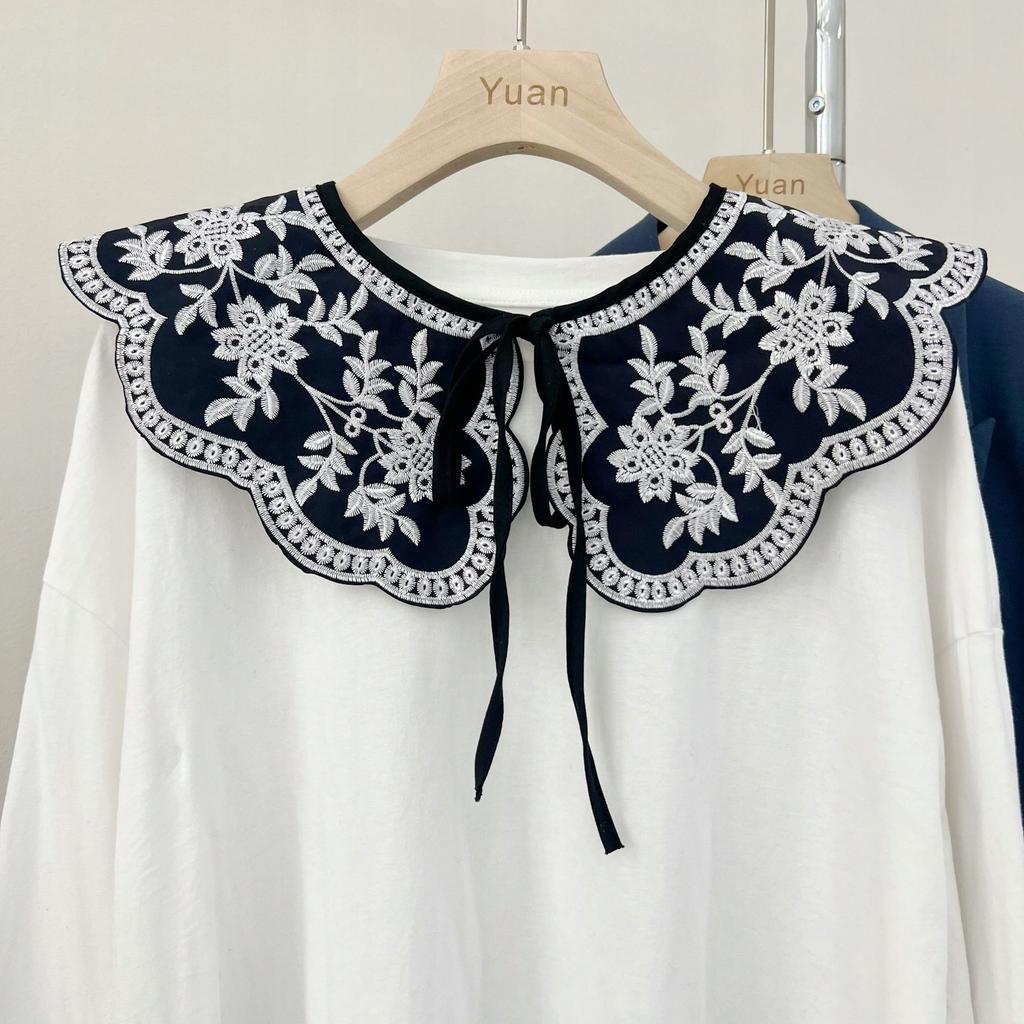 fake women' SHIRT smooth WHITE COLLAR with elegant clasp