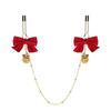 [TG823]Nipple Clamps Black Red Purple Satin Bow Gold Chain Jingle Bells For Intimate Play Cosplay Lingerie Wear