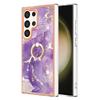 For Samsung Galaxy S24 Ultra Case with Ring Kickstand Marble Pattern Electroplating TPU Back Cover
