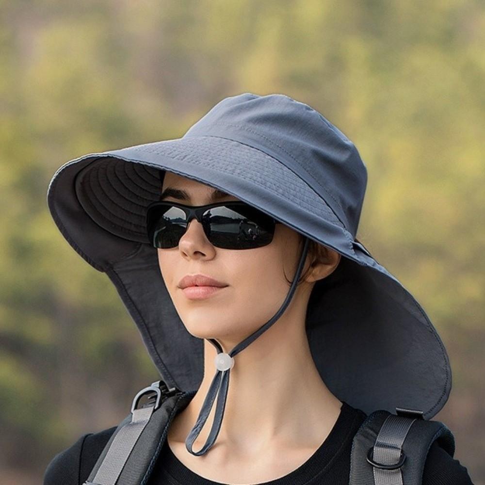 Korean Style Wide Brim Sun Hat Solid Color Women Bucket Hat Fashion Sun Protection Hat  Outdoor