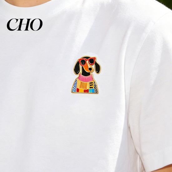 Fun Animal Pins Decorative Brooch Enamel Cartoon Dachshund Design Zinc Alloy Lapel Dog Pin Sweater Dress Suit Badge Versatile Accessory Lightweight