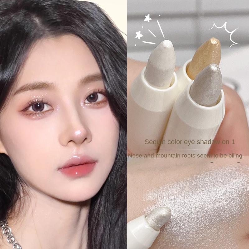 Eyeshadow Pen Sleeper Silkworm Highlighter Pen Natural Brightening Pearlescent Matte Flash Eyeshadow Stick Waterproof Lasting Setting Women's Makeup
