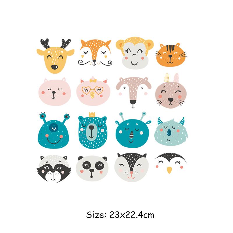 Набор нашивок с изображением животных из мультфильмов, наклейки на одежду, термотрансферная футболка «сделай сам», платья, новые цветочные аппликации на одежде