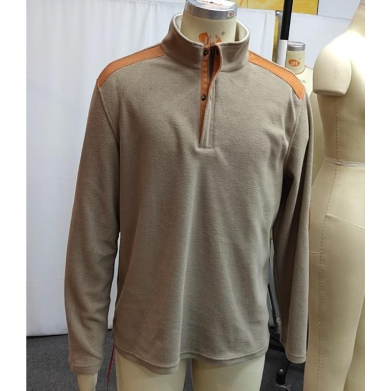 Мужская флисовая толстовка в стиле ретро с цветными блоками и воротником-стойкой