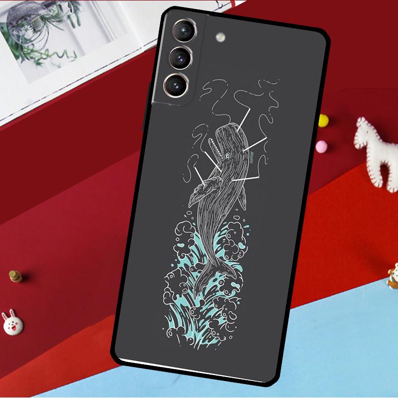 Whale Fish Wave Sea Funda For Samsung Galaxy S26 S25 S24 S22 S23 Ultra Plus S20 S21 FE S9 S10 S25 FE Phone Case