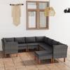 Day and Night - Day and Night Garden Furniture Set 9 Pieces and Gray Synthetic Rattan Cushions