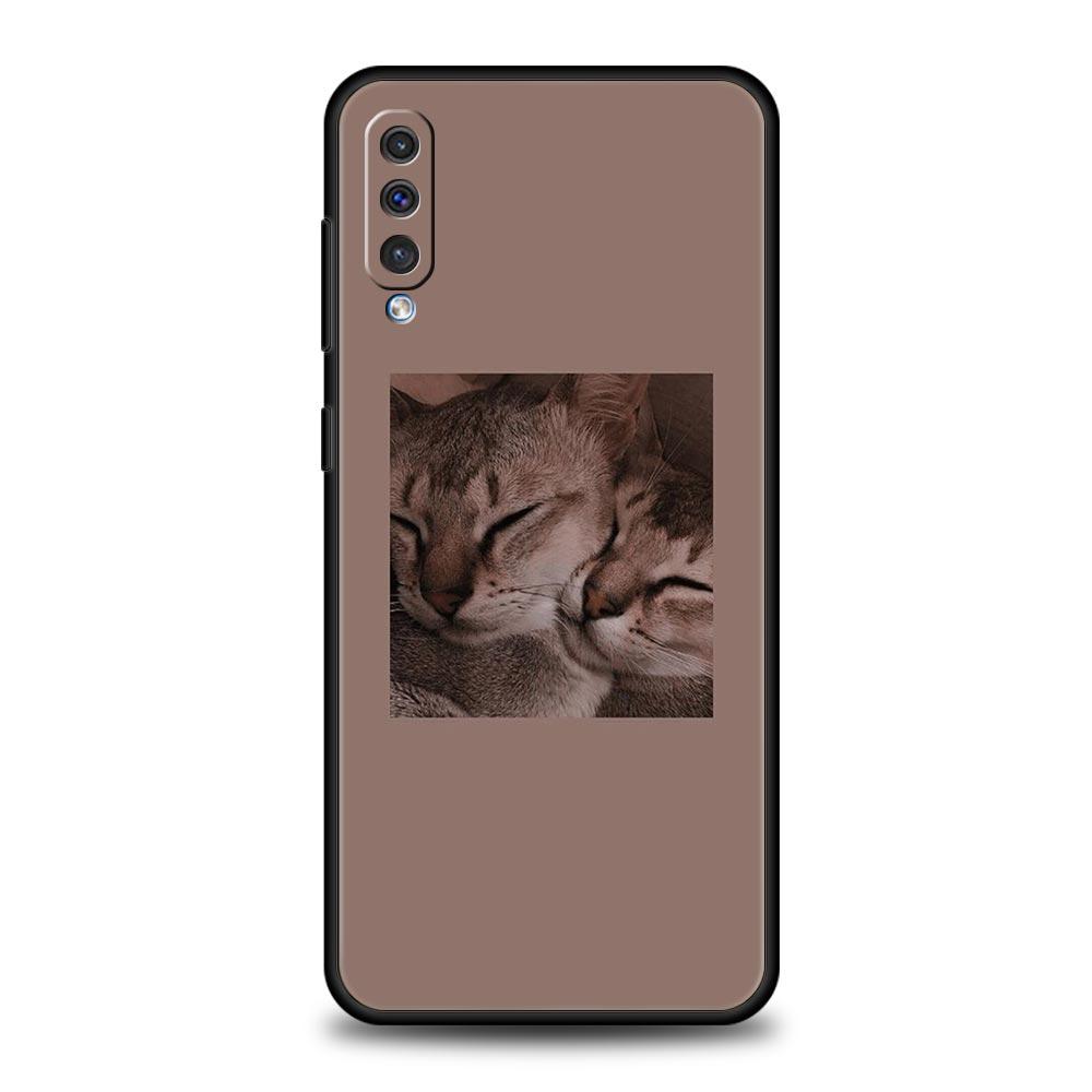 Милый чехол для телефона с изображением кота для Samsung A54 A52 A24 A14 A50 A72 A70 A10 A30 A40 A20S A20E A02S A12 A22 A34 A42 A32 5G A04s