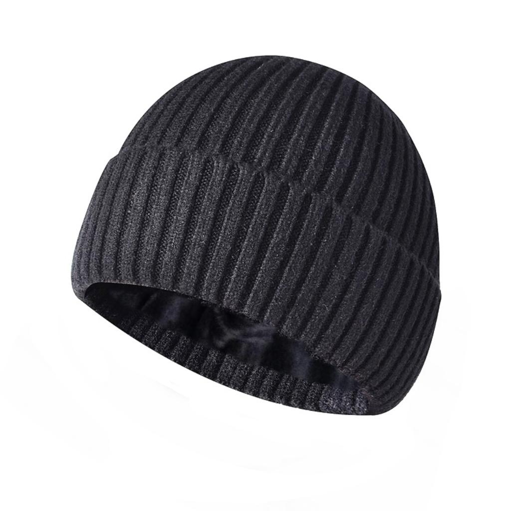 Winter Inner Velvet Thickened Warm Adult Unisex Woolen Knitted Hat Skullies & Beanies