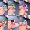 Influencer Douyin Gemstone Ring: Imitation Topaz, Amethyst, Citrine, Peridot & Rhodolite Garnet