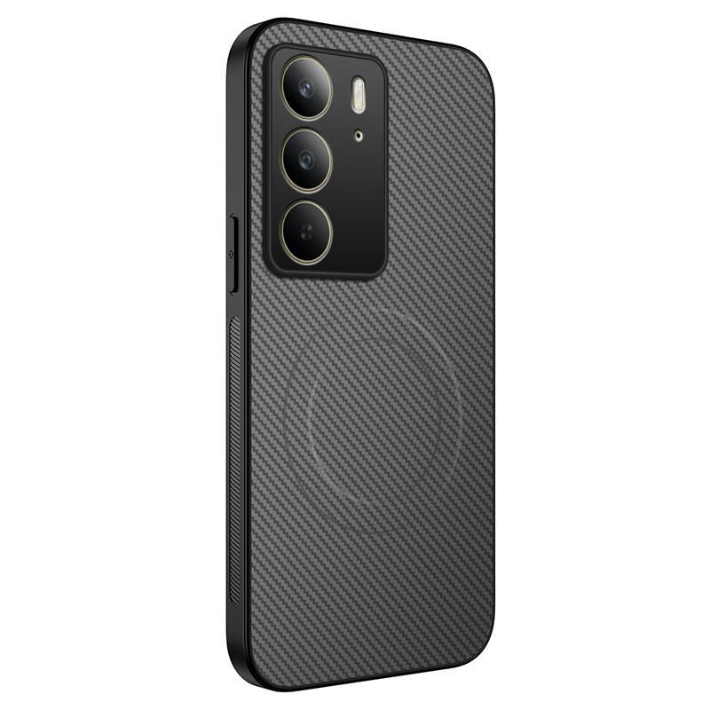 Роскошный матовый чехол из черного силикона для телефона Realme C71 C73 C75 C75X, задняя крышка из углеродного волокна для Realme C75, магнитный мягкий чехол