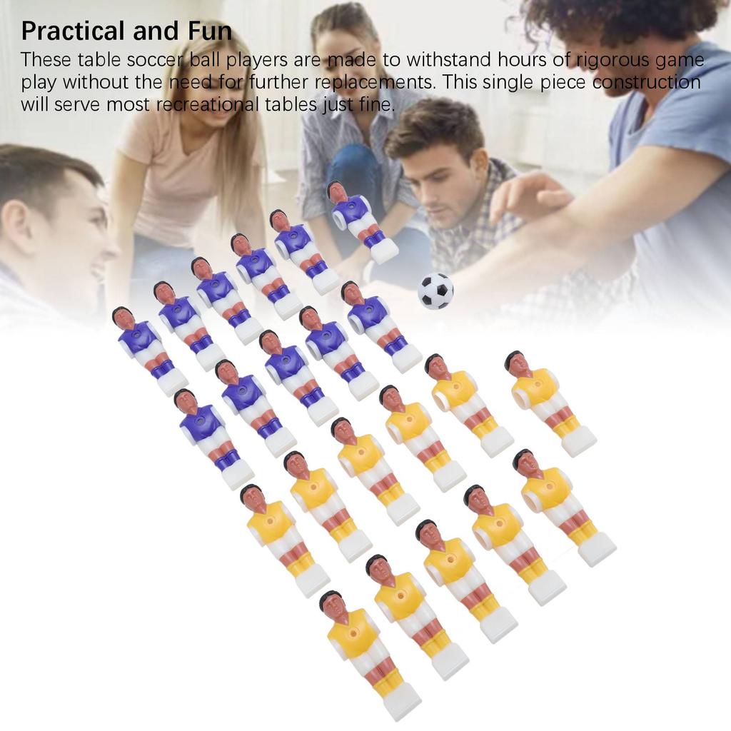 Настольный футбол Футбольные фигурки Запасные части для игроков 11 фиолетовых 11 желтых игроков для настольного футбола Черный Белый