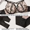 French Hot Full Plus Size Bra Mesh Full Cup Fat Underwear Chiffon Breathable Underwear Set