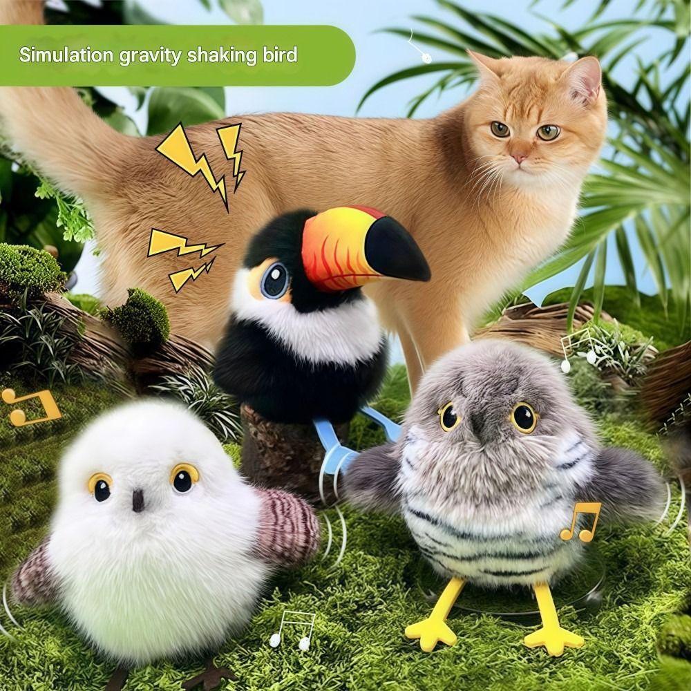 Induction Activation Interactive Chirping Bird Cat Toy Cat Self-entertainment
