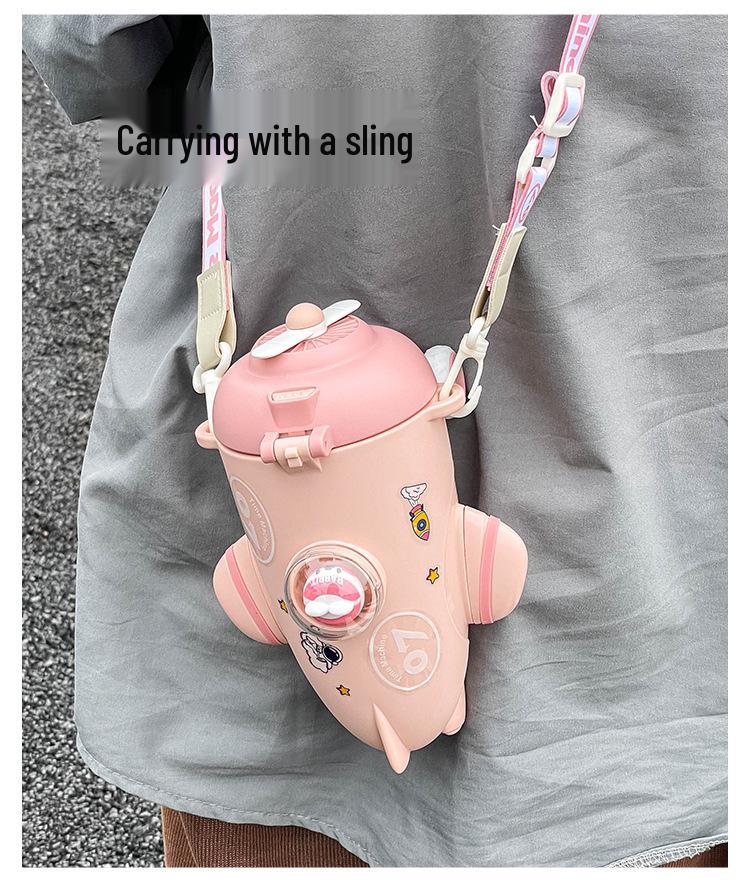 Креативный стакан с трубочкой Tritan в виде самолета для мальчиков - Безопасный, прочный, дизайн кроссбоди