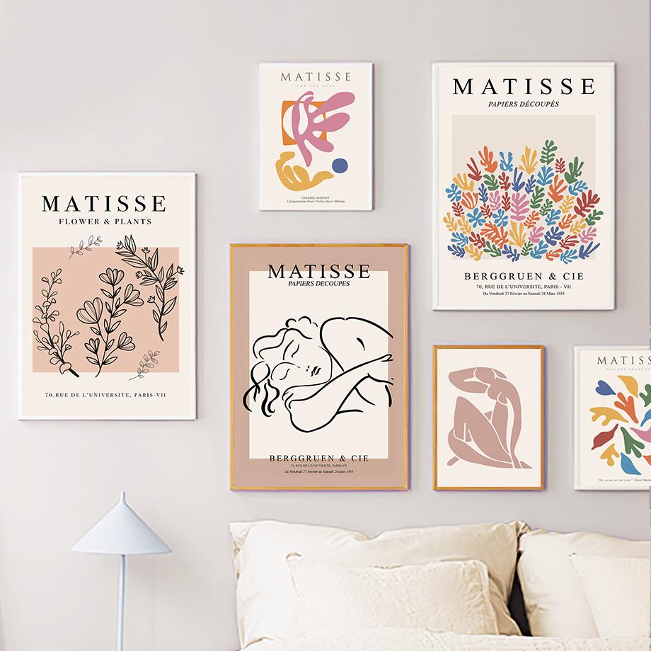 Матисс Пикассо линия портрет листья ботанические постеры и принты настенная живопись на холсте для гостиной декоративные картины