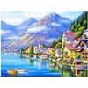 Full 5D Diy Diamond Painting Cartoon Small Town Mosaic Embroidery Cross Stitch Home Decor Handmade