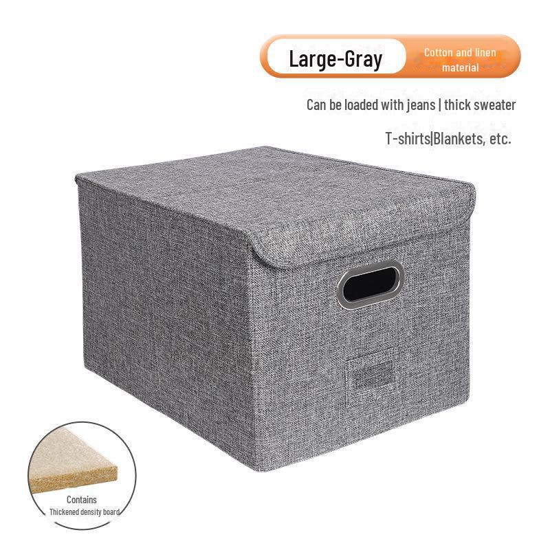Большой складной ящик для хранения одежды из хлопка и льна с цельным чехлом