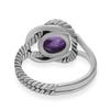 Кольца с натуральным аметистом из стерлингового серебра 925 пробы с витой веревкой и раздельным хвостовиком диаметром 7 мм для женщин и девочек