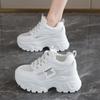 Fashion White Chunky Platform Sneakers for Women Fashion Mesh Breathable Sports Shoes Woman Comfort Thick Sole Non Slip Running Shoes