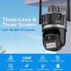 LS VISION ICsee Security PTZ Camera 6K 12MP HD Three Lens 8X Zoom Outdoor WiFi Wireless CCTV Video Surveillance Auto Tracking Home Protection