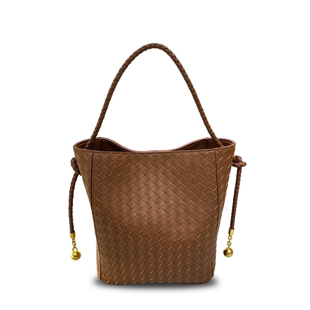 / Cross Border Новая одноплечевая повседневная сумка-ведро с узлом в виде маленького золотого шара Большая вместительная сумка для женщин