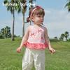Balabala Girls' Splicing Hemp Tank Top