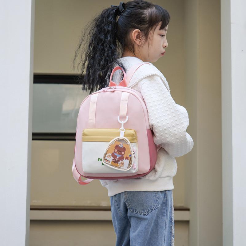 New Cute Cartoon Kindergarten Backpack For Boys And Girls With Spine Design Protection