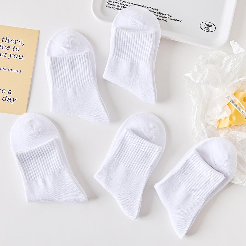 Хлопковые детские носки для девочек, однотонные детские носки для девочек, мягкие однотонные удобные детские носки, осень-весна
