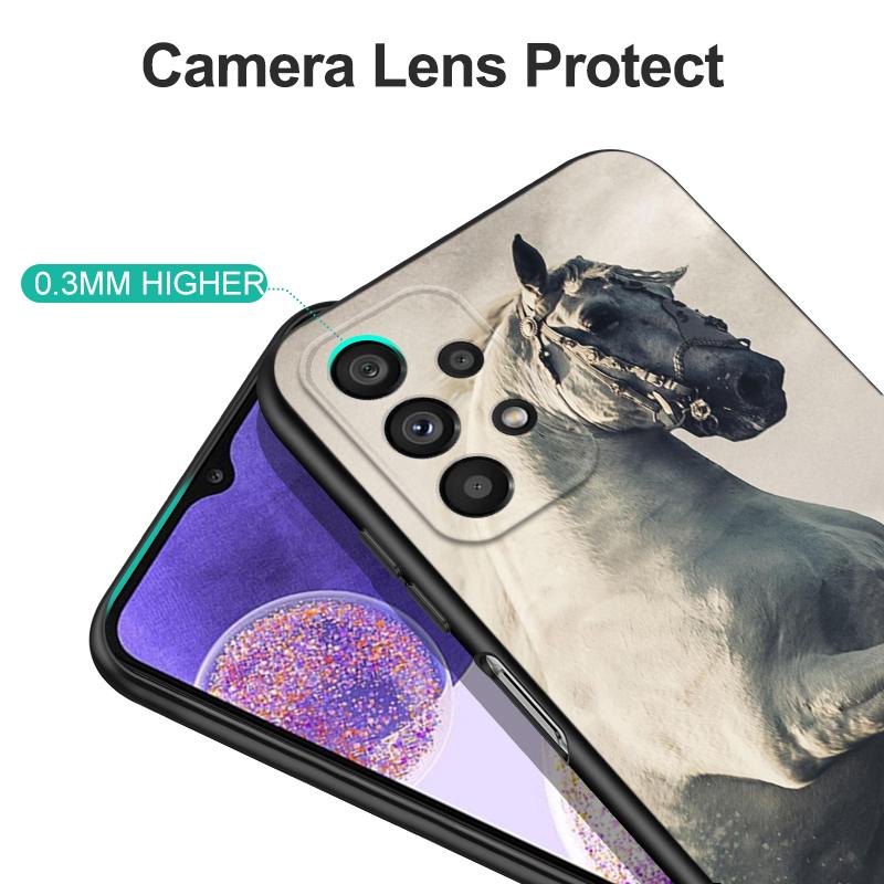 Черный чехол из ТПУ для Samsung Galaxy M53 M13 M62 A12 A22 A32 A42 A52 A72 4g 5g A20S, задняя крышка, чехол для бегущей лошади и животного