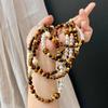 Vintage Maillard High Quality Natural Tiger'S Eye Stone Artificial Crystal Pearl Necklace Clavicle Chain
