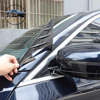 Для BMW 5 серии G30 2018- ABS Карбоновое волокно Зеркало заднего вида Боковой треугольный спойлер Накладка Декоративная наклейка Автоаксессуары