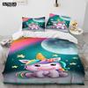 Unicorn Cute Cartoon Comforter Bedding Set,Duvet Cover Bed Set Quilt Cover Pillowcase,Queen Bedding Set For Child Boy Girl Gift