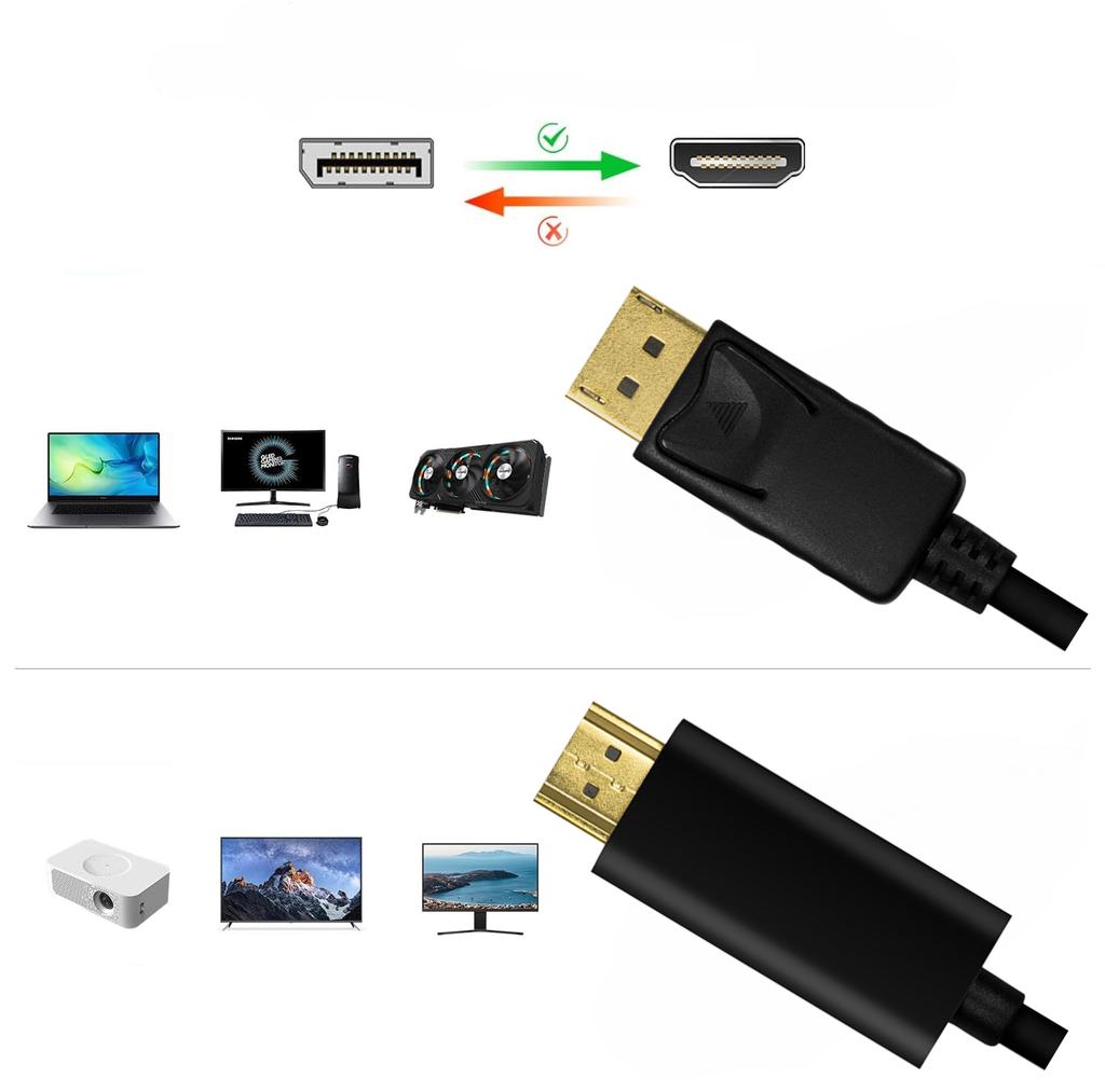 Logilink DisplayPort Cable, DP/M to HDMI-A/M, 4K/30 Hz, Black, 1 m