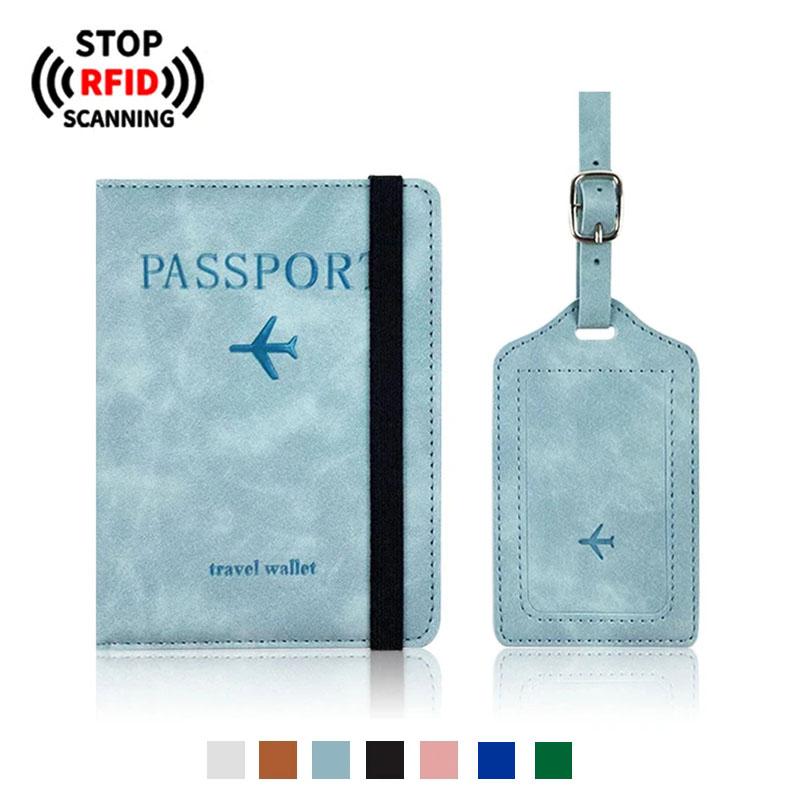 Защита от RFID-сканирования Дорожный чехол-обложка для паспорта и кредитных карт Бизнес из искусственной ПУ кожи Женский Мужской Аксессуары для защиты билетов
